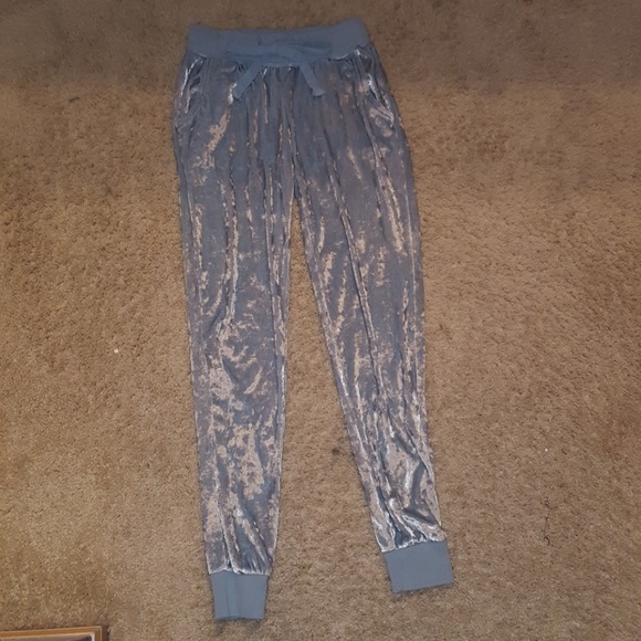 light blue velvet pants